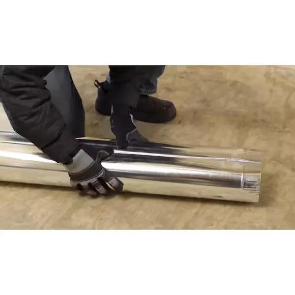Open Box Master Flow 8 in. x 5 ft. Beaded Metal Duct Pipe by Selzalot