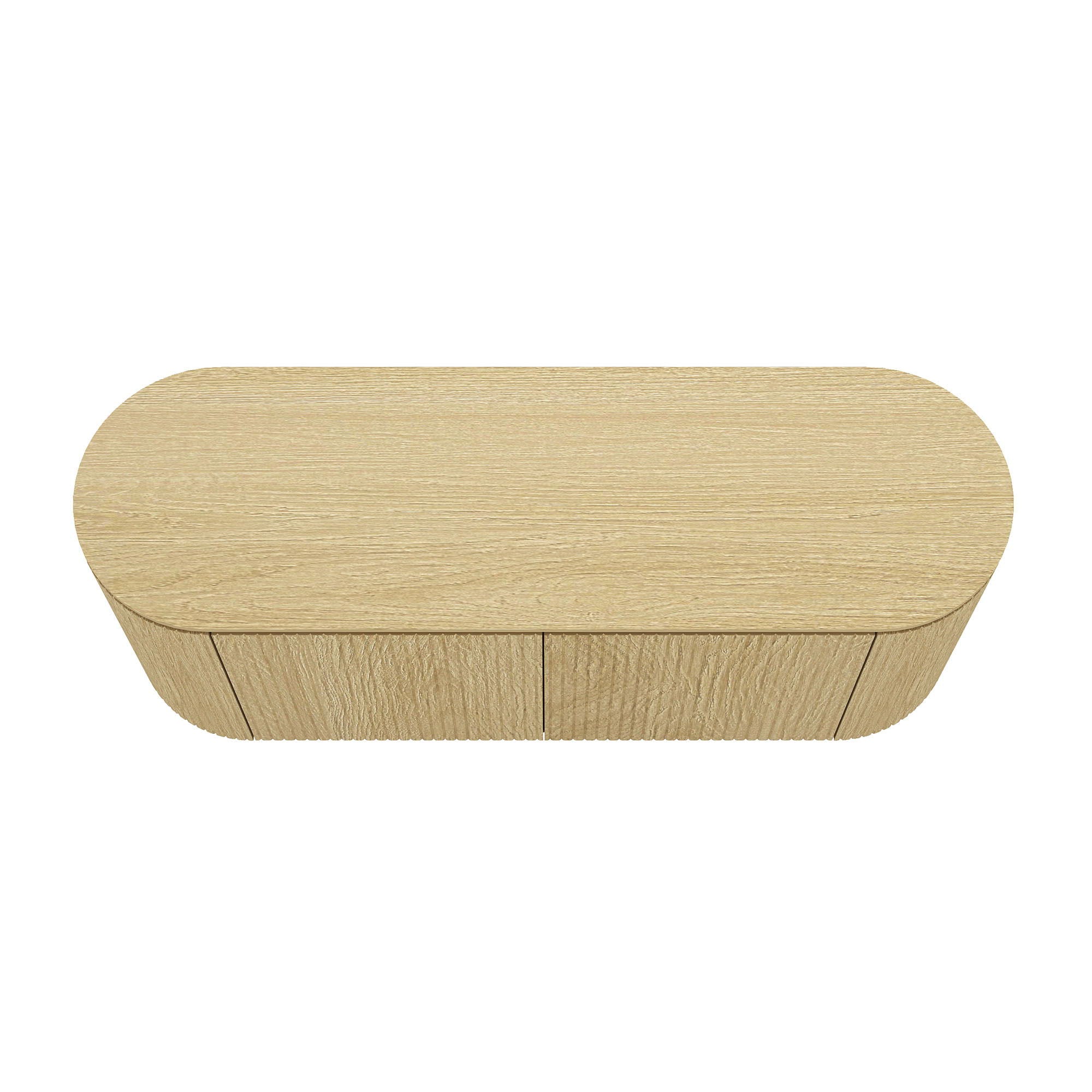 Olivia - Sideboard With 4 Adjustable Shelves With Handle Free Doors And Rounded Edges - Oak by HouseOfZazla