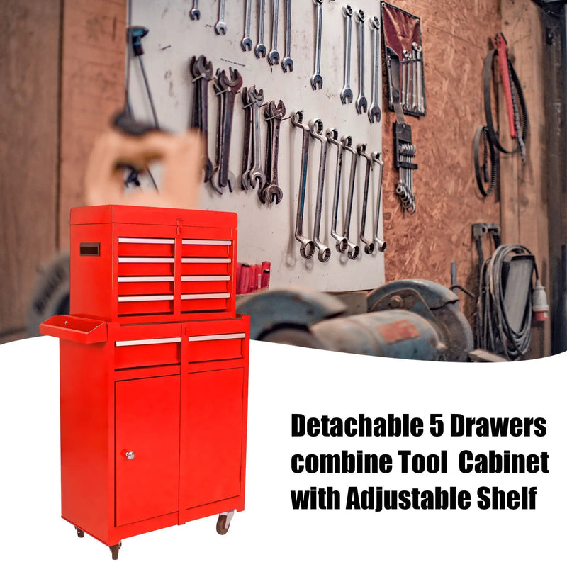 High Capacity Rolling Tool Chest With Wheels And Drawers, Storage Cabinet by HouseOfZazla