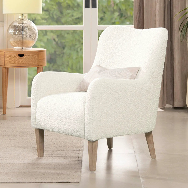 Nimbus - Curved Accent Chair - Ivory White by Unique Piece Furniture