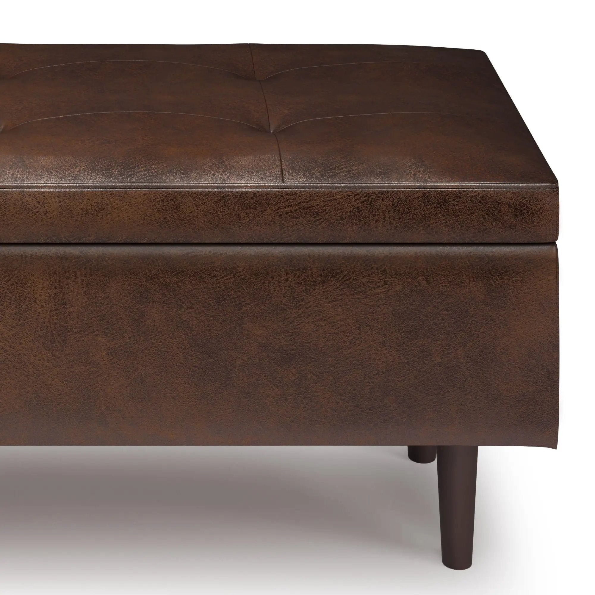 Shay - Large Square Coffee Table Storage Ottoman Mid-Century Style by Unique Piece Furniture