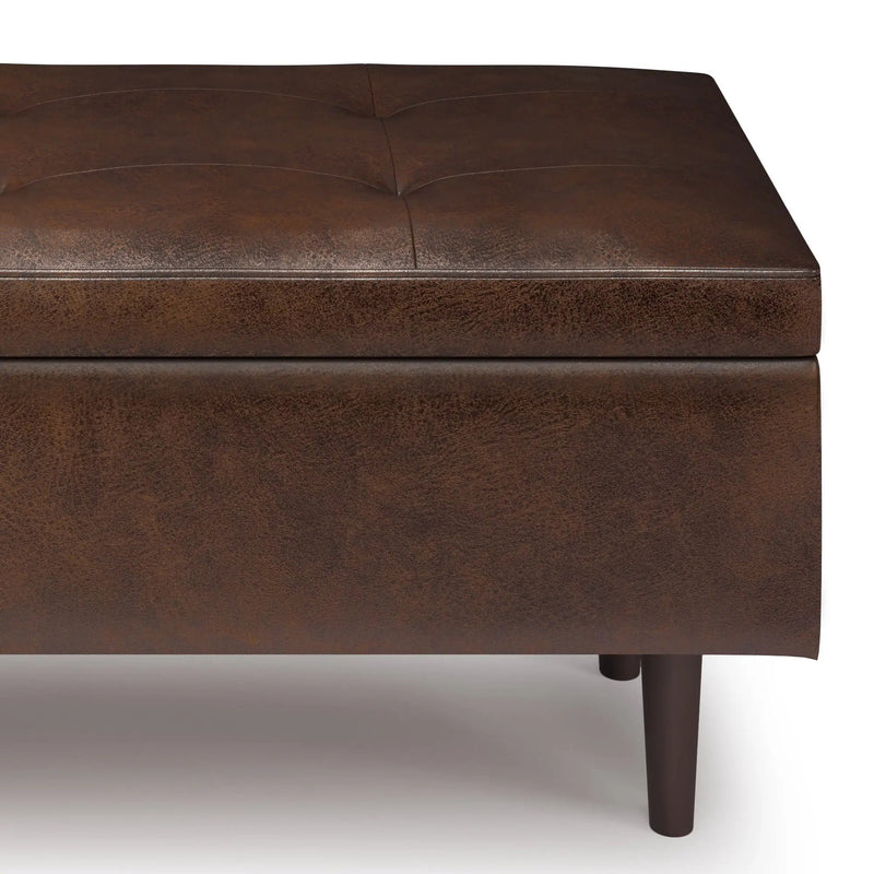 Shay - Large Square Coffee Table Storage Ottoman Mid-Century Style by HouseOfZazla