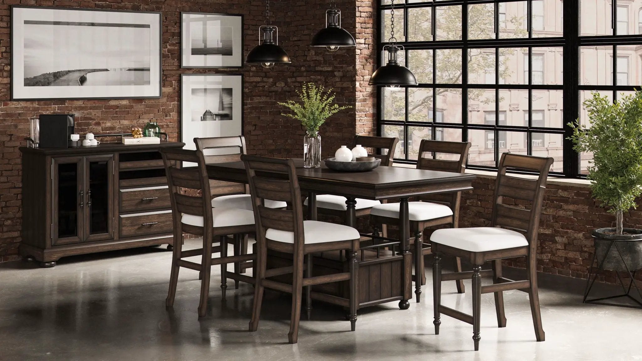 Counter Height Dining Table - Coffee by Unique Piece Furniture