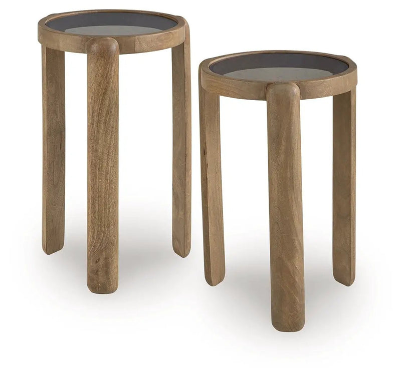 Jossor - Accent Table Set (Set of 2) - Light Brown by Unique Piece Furniture