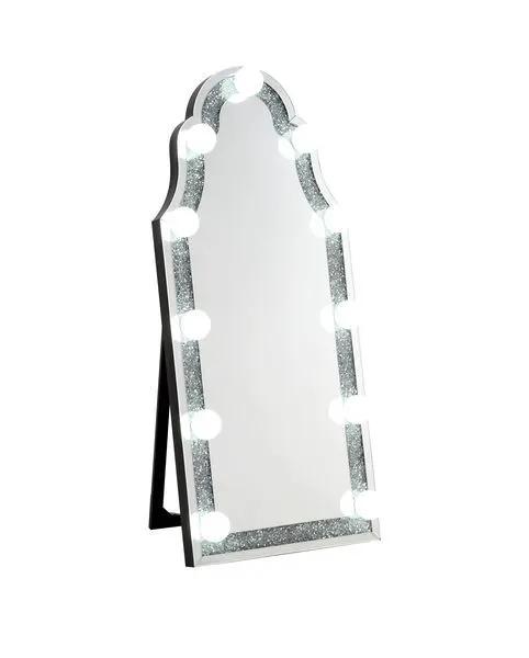 Noralie - Hollywood Floor Mirror - Mirrored & Faux Diamonds by Unique Piece Furniture