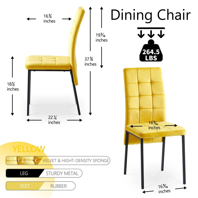 High Back Nordic Dining Chair Modern Fabric Chair With Legs (Set of 2) by HouseOfZazla