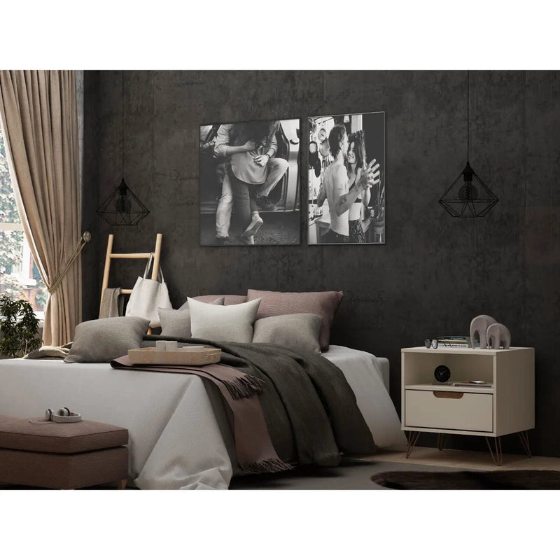 Rockefeller - Nightstand With 1 Drawer - Off White by HouseOfZazla