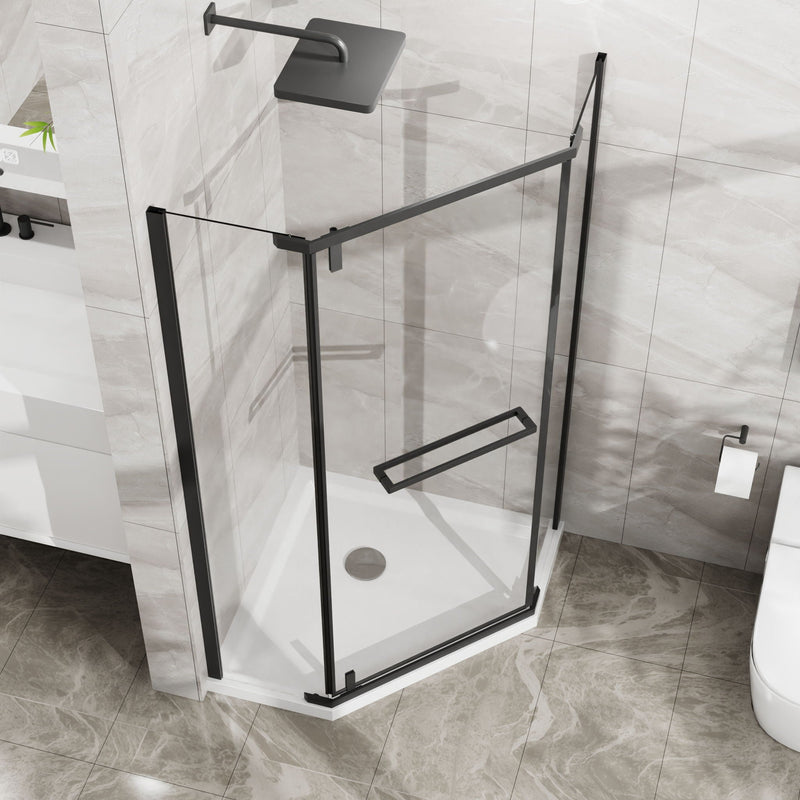 Durable Hardware Neo Angle Frameless Shower Door With Acrylic Base Combo by HouseOfZazla