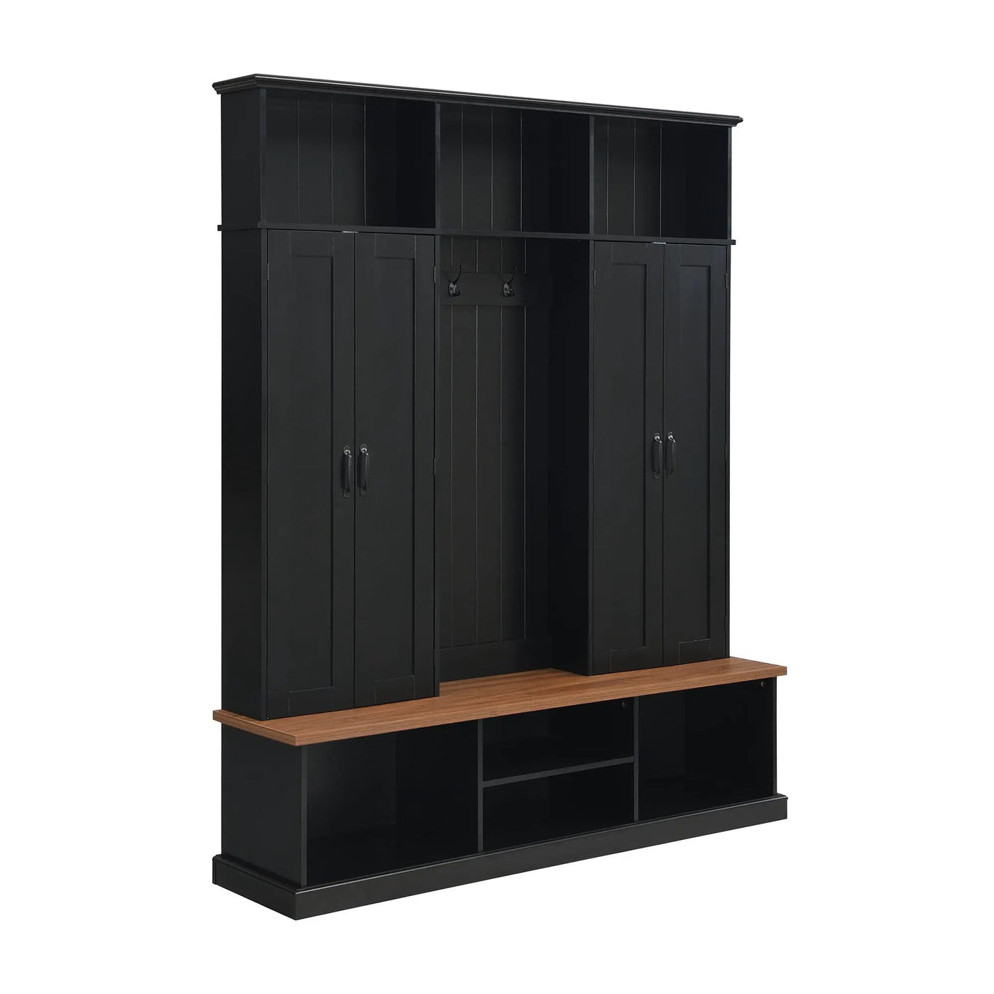 Entryway Hall Tree With Bench, 3 Top Cubbies & Bottom Storage Space by Unique Piece Furniture