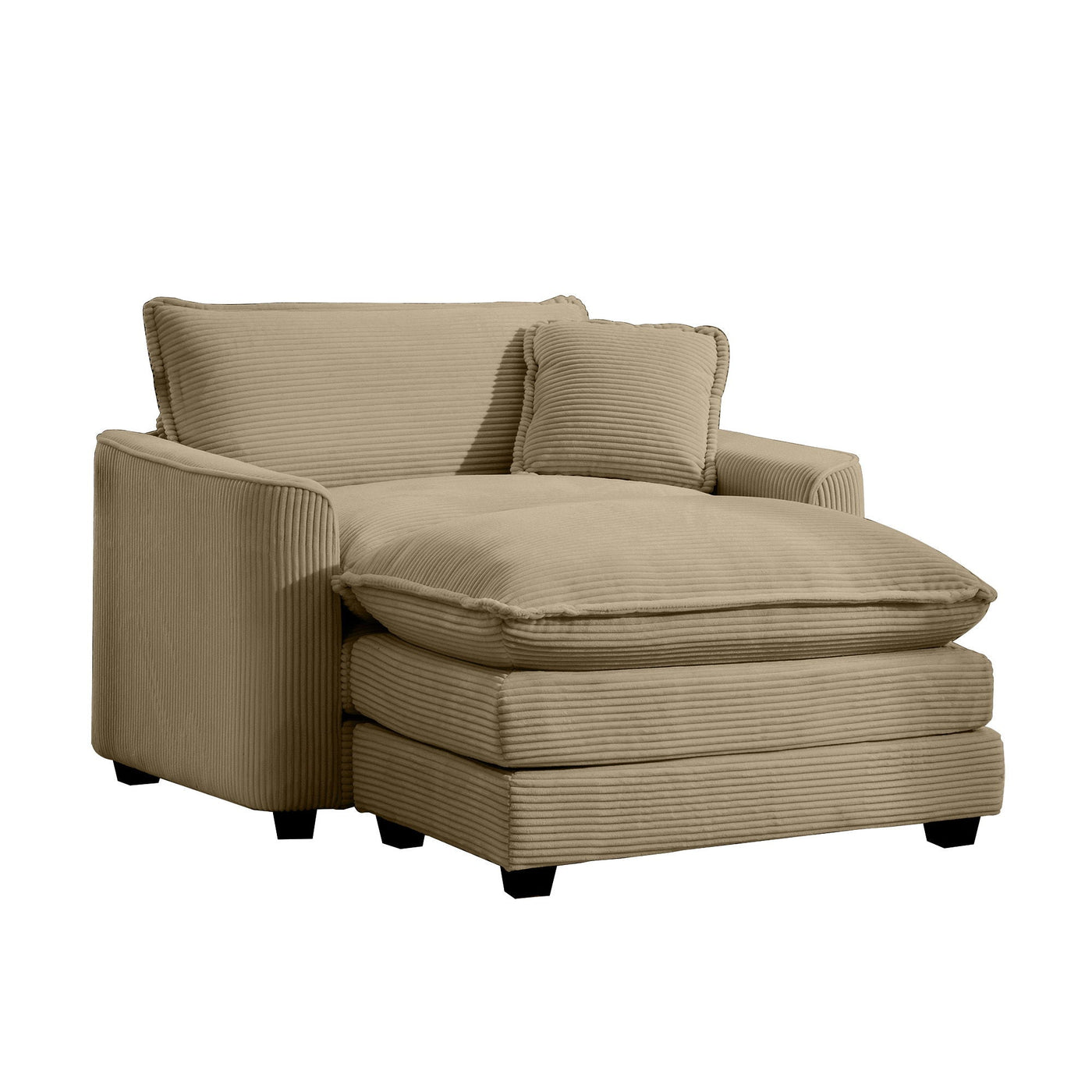 Classic Modern Comfortable Single Chair Deep Seat Sofa With Footstool by Unique Piece Furniture