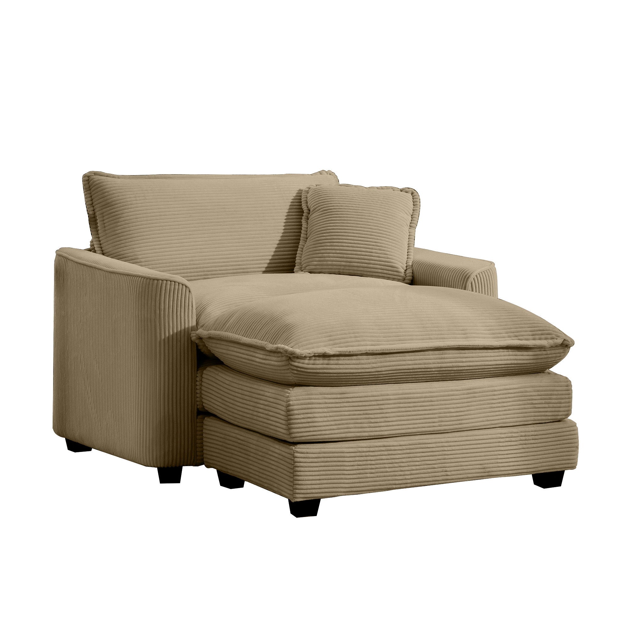 Classic Modern Comfortable Single Chair Deep Seat Sofa With Footstool by Unique Piece Furniture