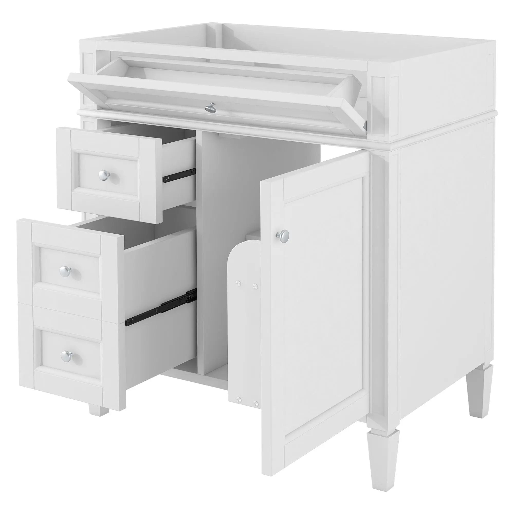 Bathroom Vanity With 2 Drawers And Tip-Out Drawer, Storage Cabinet by HouseOfZazla