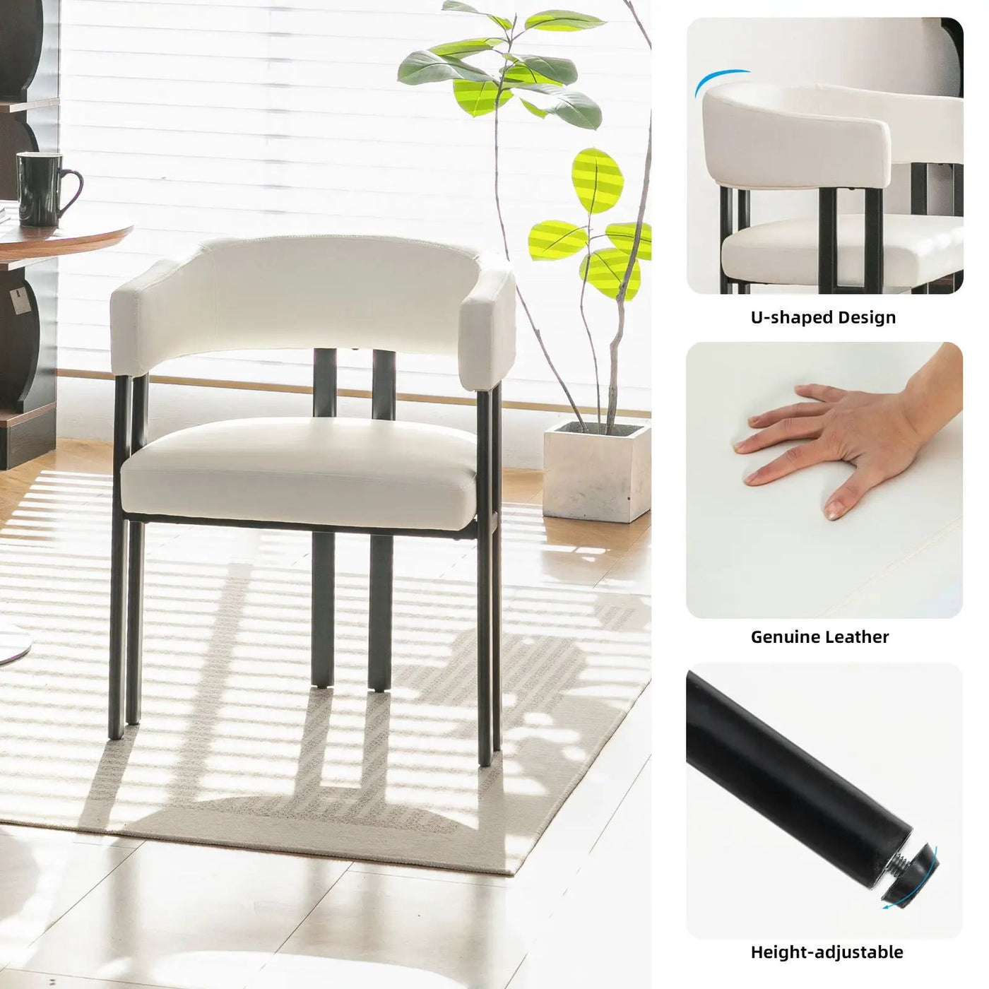 Modern Dining Upholstered Barrel Chair With Curved Back And Armrests by HouseOfZazla