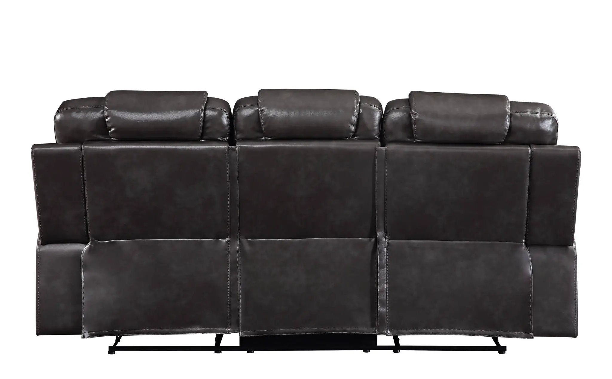 Braylon - Magnetite Synthetic Leather Manual Recliner Sofa - Brown by Unique Piece Furniture