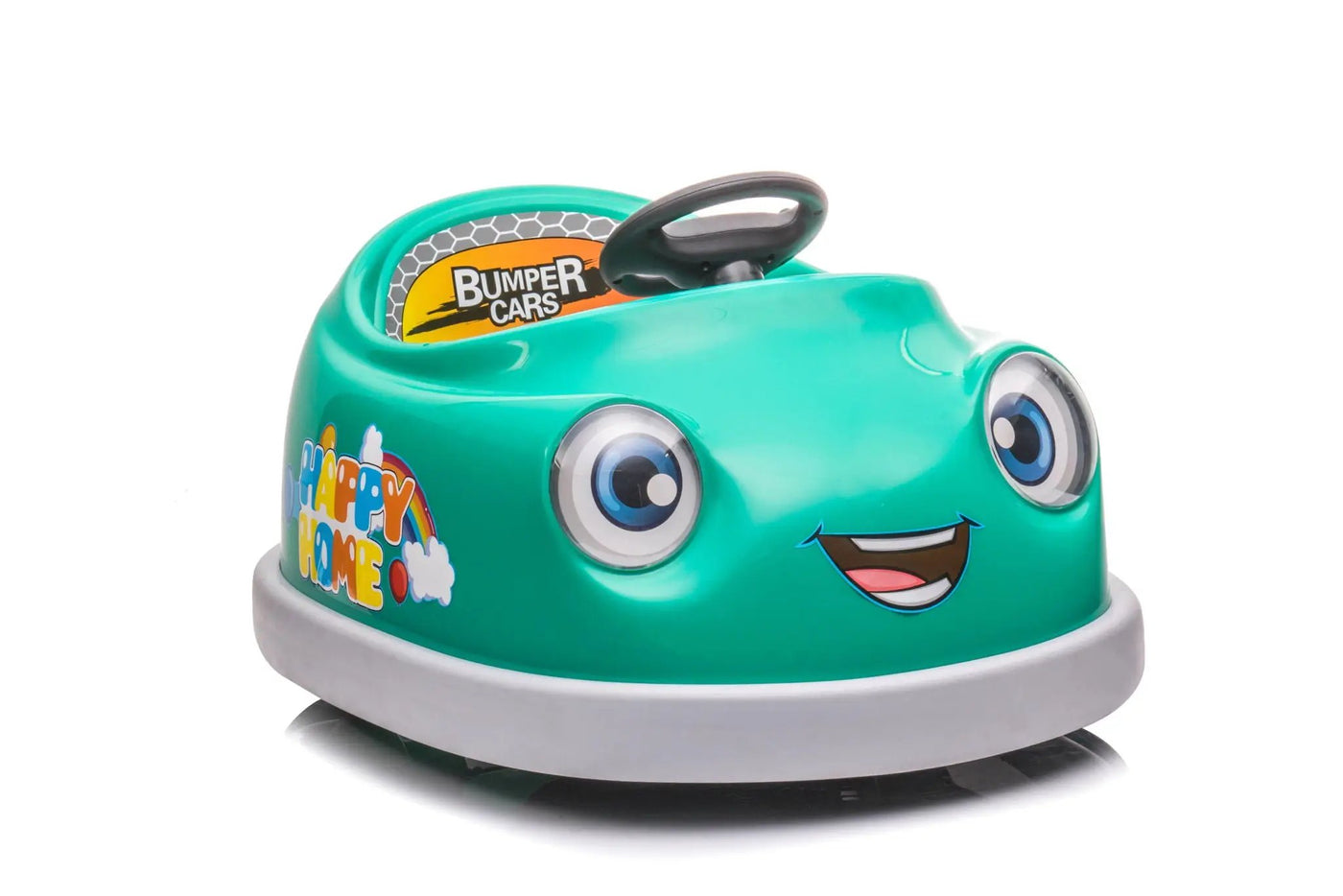 Bumper Car For Kids, 12V Dual Drive 1-6 Years Old Children's Electric Car With Pushrod Dinner Plate USB Bt Music Rocking Horse Mode Anti-Collision Bumper Ride On Car by HouseOfZazla