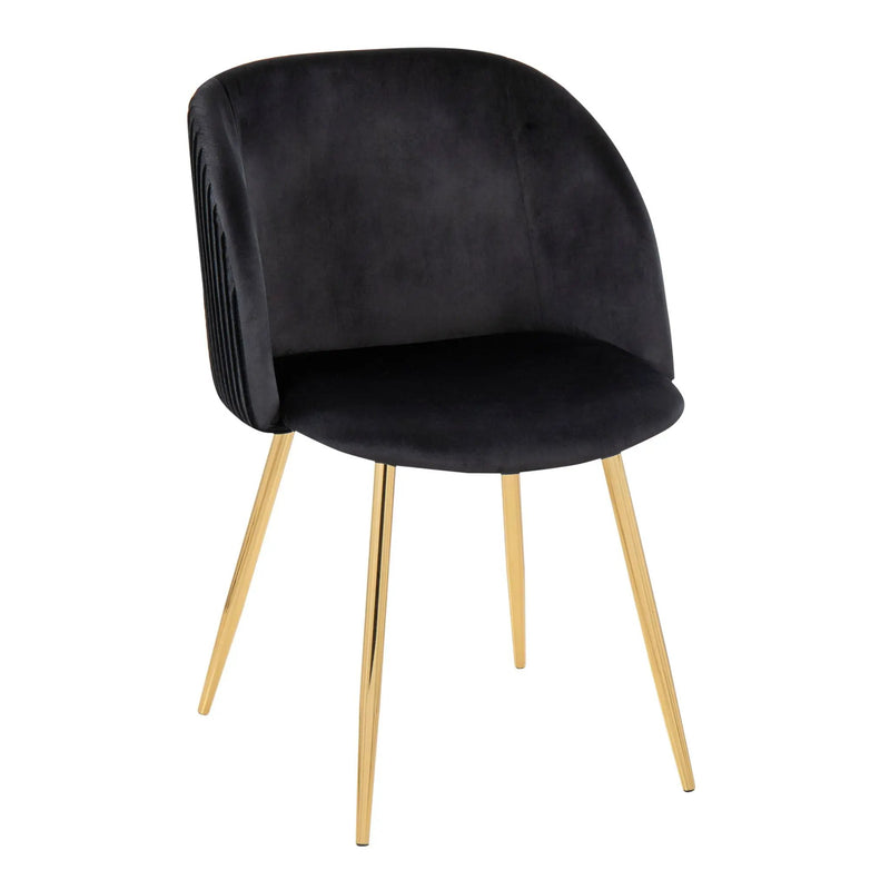 Fran - Pleated Waves Contemporary Chair (Set of 2) by HouseOfZazla