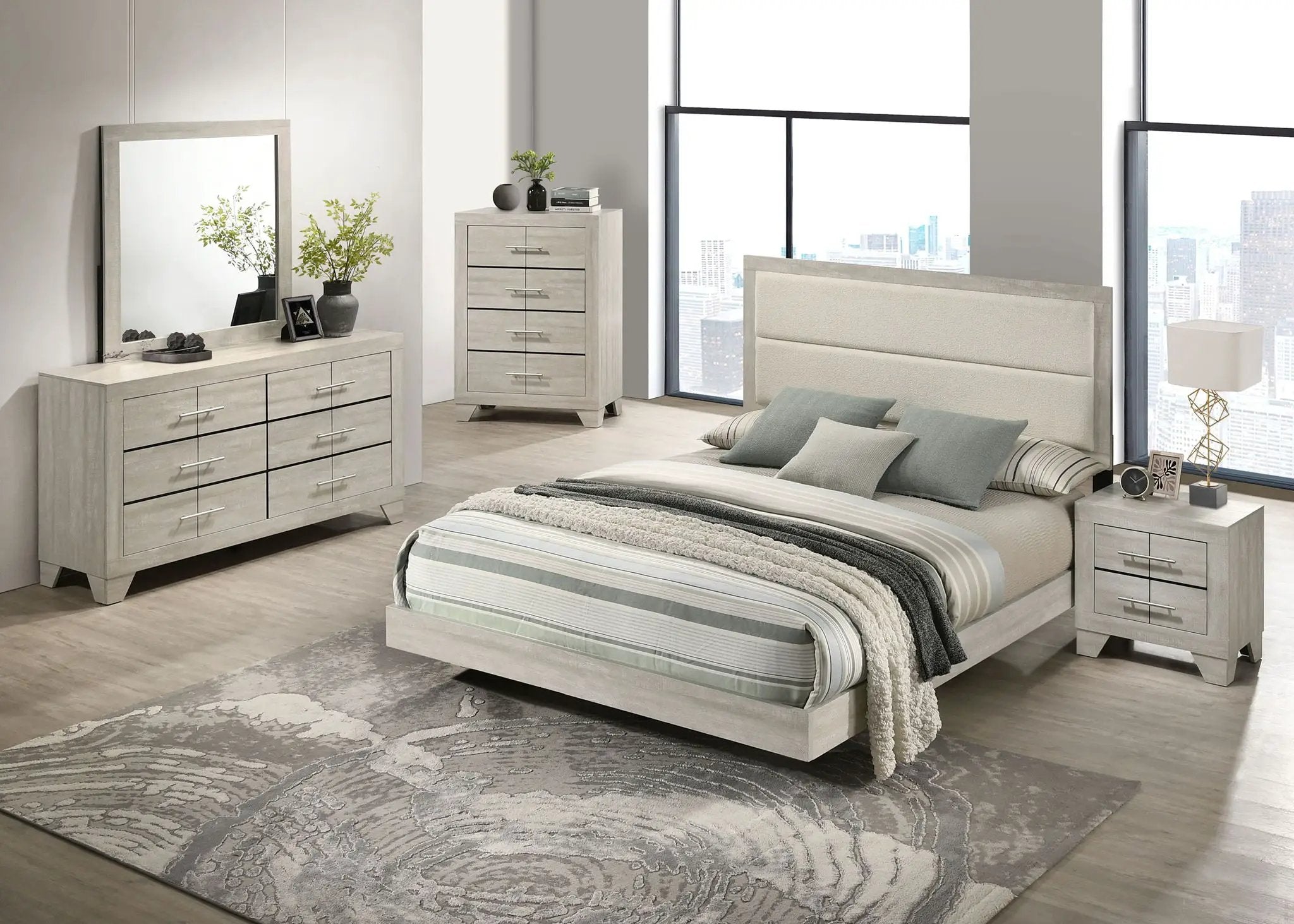 Trenton 54-inch Wood Queen Panel Bed Rustic Cream by Unique Piece Furniture