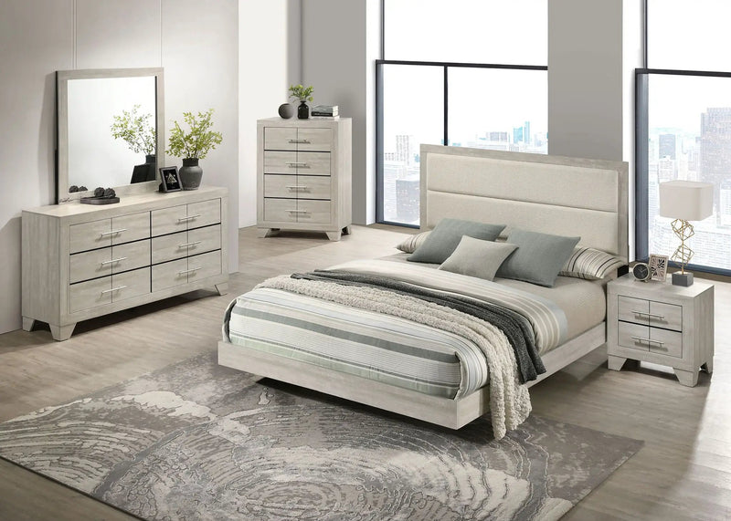 Trenton 54-inch Wood Queen Panel Bed Rustic Cream by Unique Piece Furniture