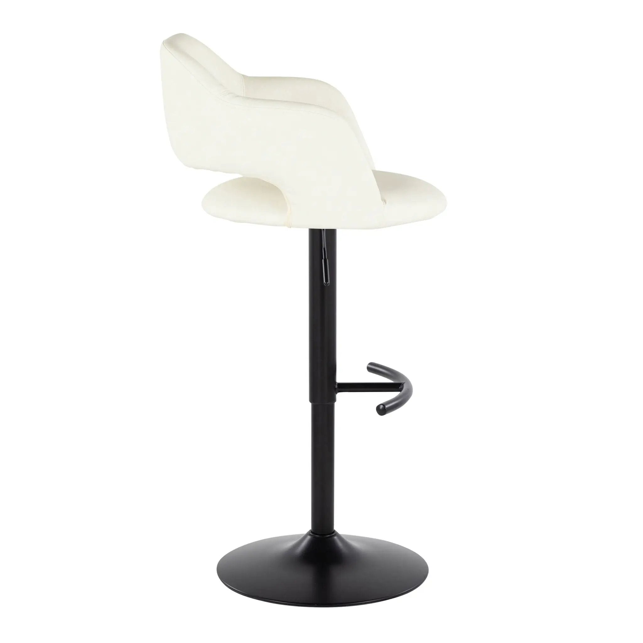 Margarite - Contemporary Adjustable Barstool With Swivel With Rounded T Footrest (Set of 2) by Unique Piece Furniture