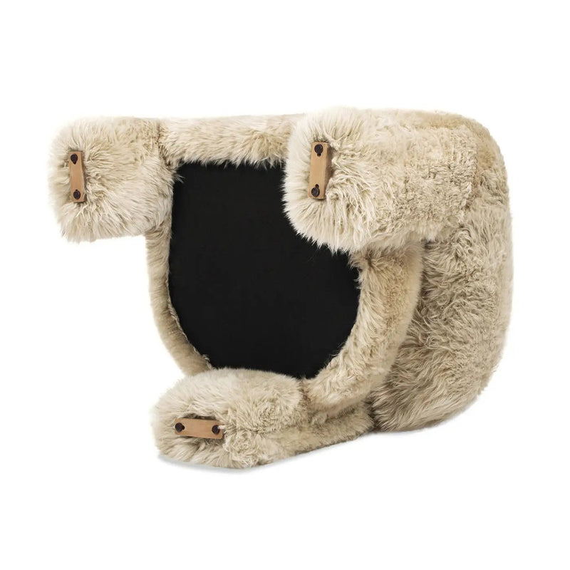 Avalon - Genuine Sheepskin Fur Split Barrel Back Accent Chair - Natural Blonde by HouseOfZazla