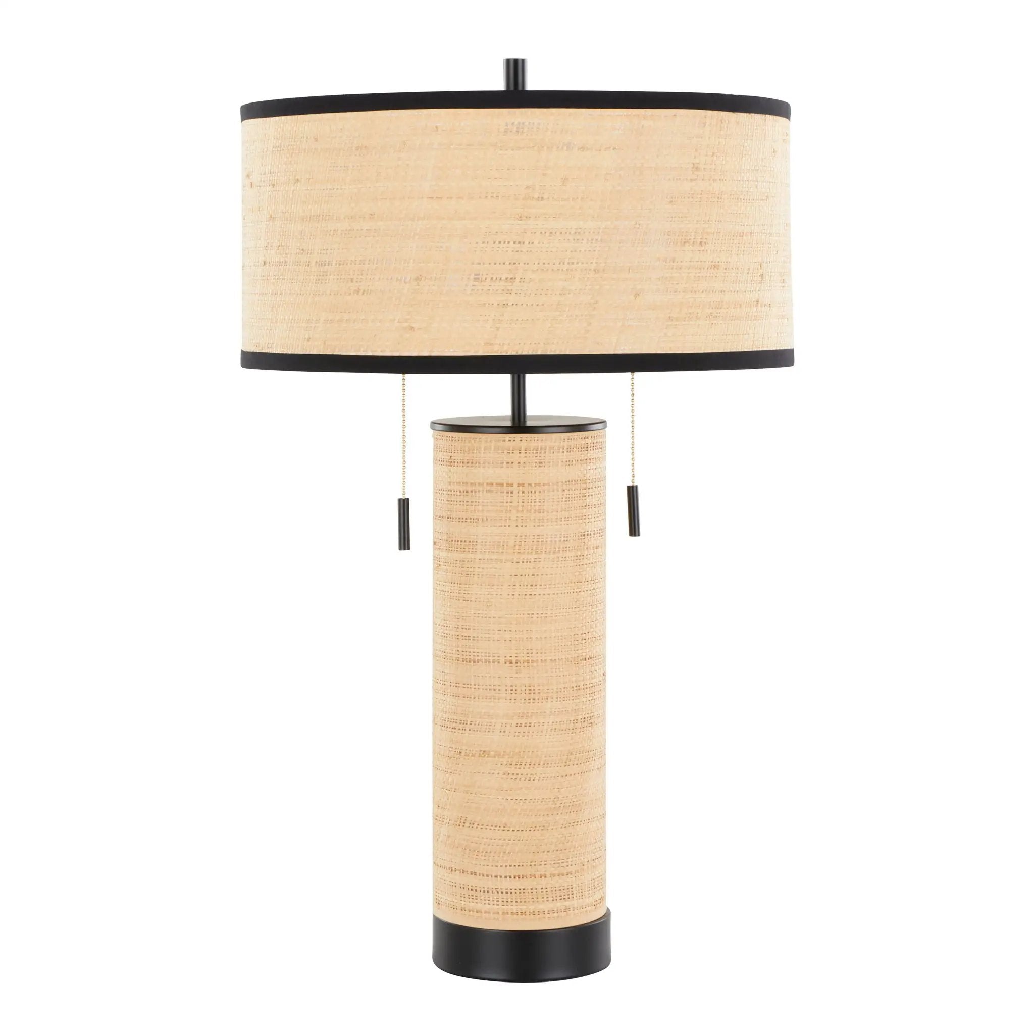 Cylinder - Rattan Contemporary Rattan Table Lamp by HouseOfZazla