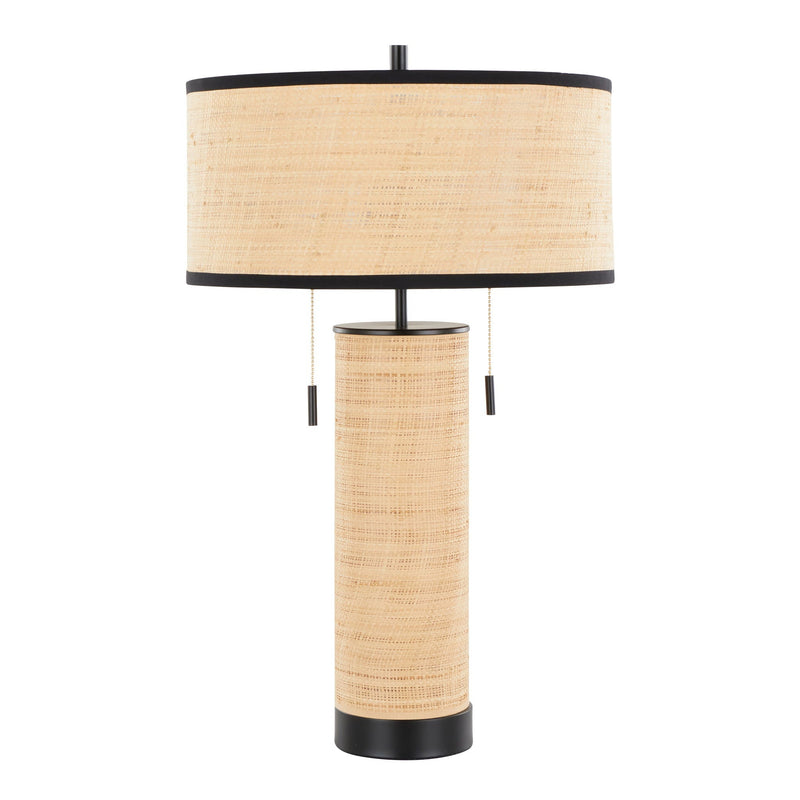 Cylinder - Rattan Contemporary Rattan Table Lamp by HouseOfZazla