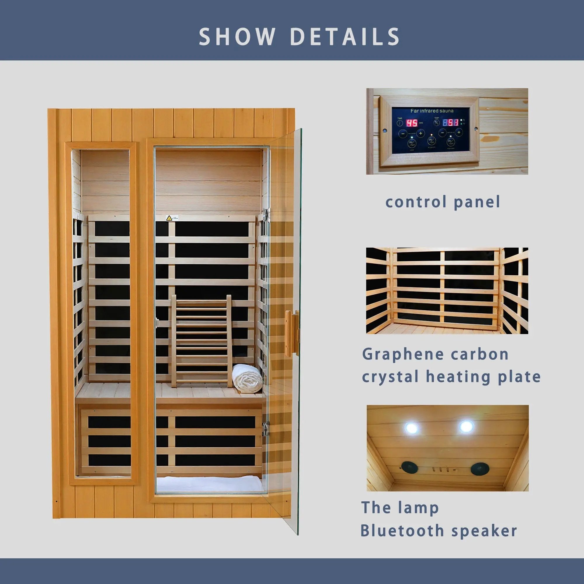 Hemlock Two-person far infrared roof embedded indoor sauna room by HouseOfZazla