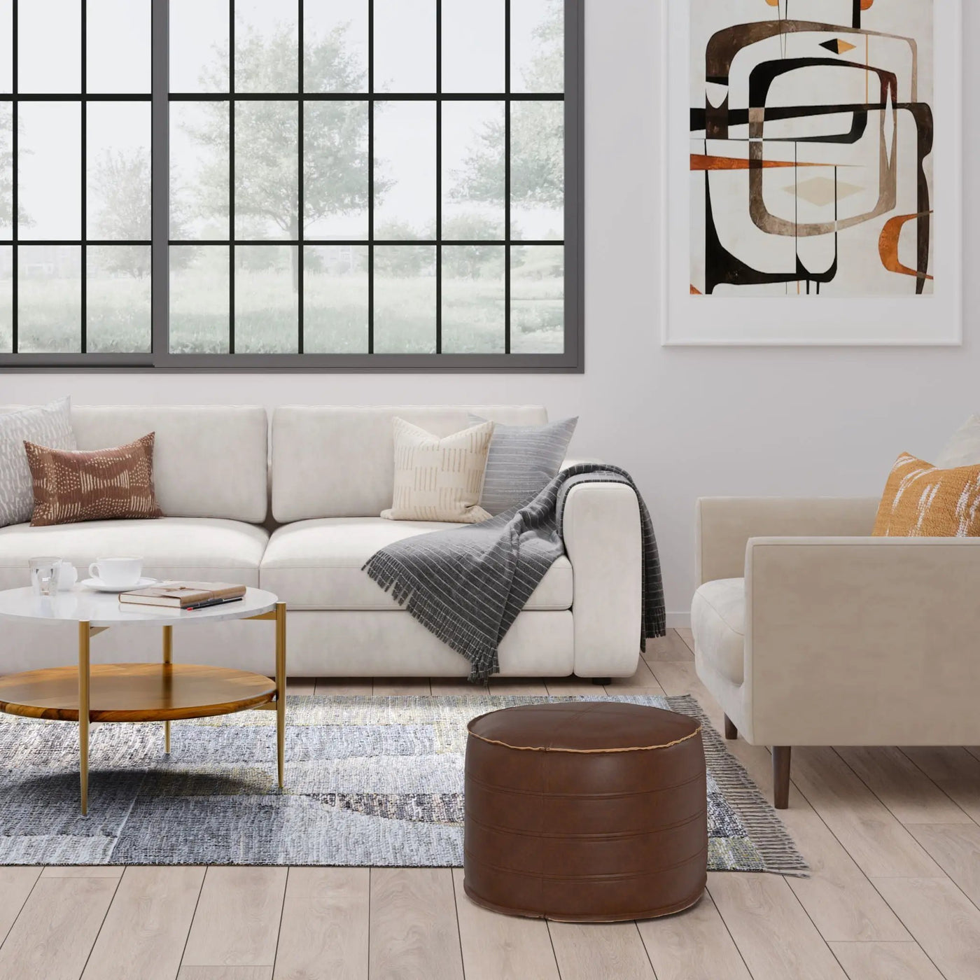 Brody - Round Pouf by Unique Piece Furniture