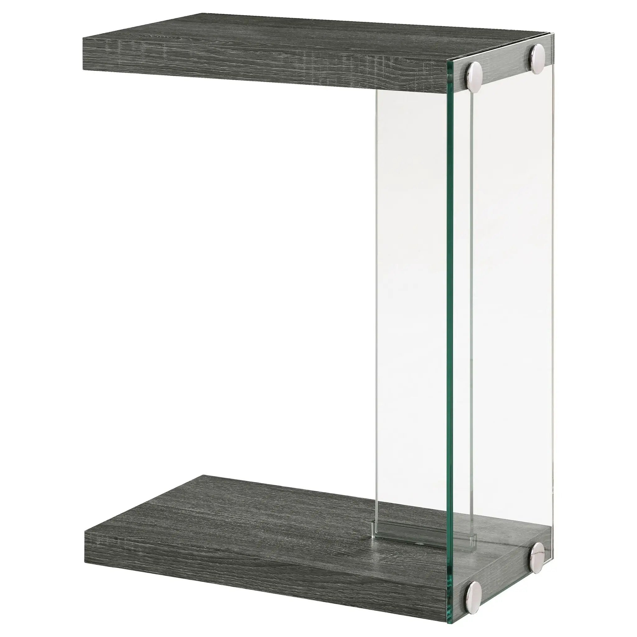 Colby Engineered Wood C-Shaped Side Table Weathered Grey by Unique Piece Furniture