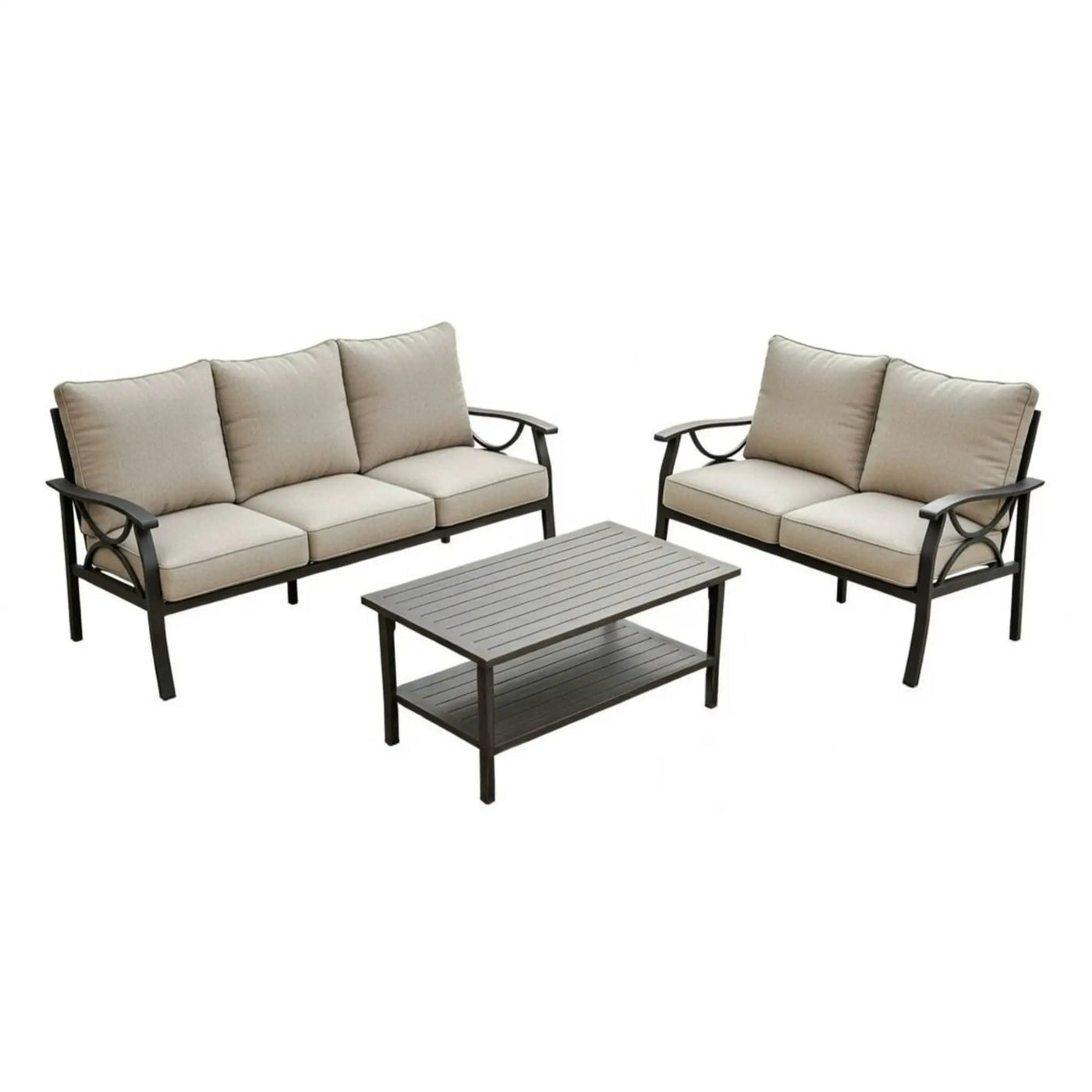 Patio Furniture Set with Coffee Table and Cushions for Backyard by HouseOfZazla