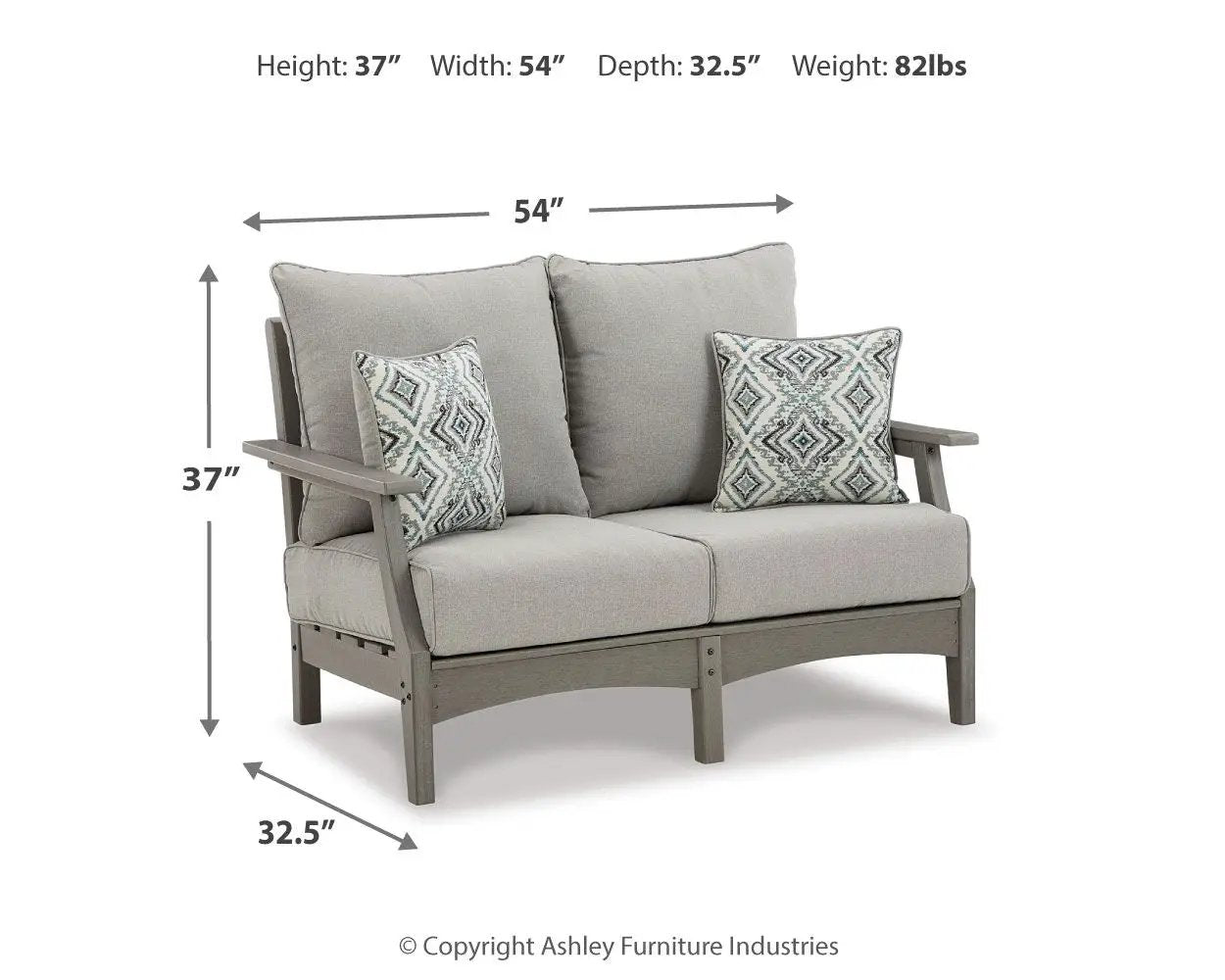 Visola - Loveseat w/Cushion - Gray by Unique Piece Furniture