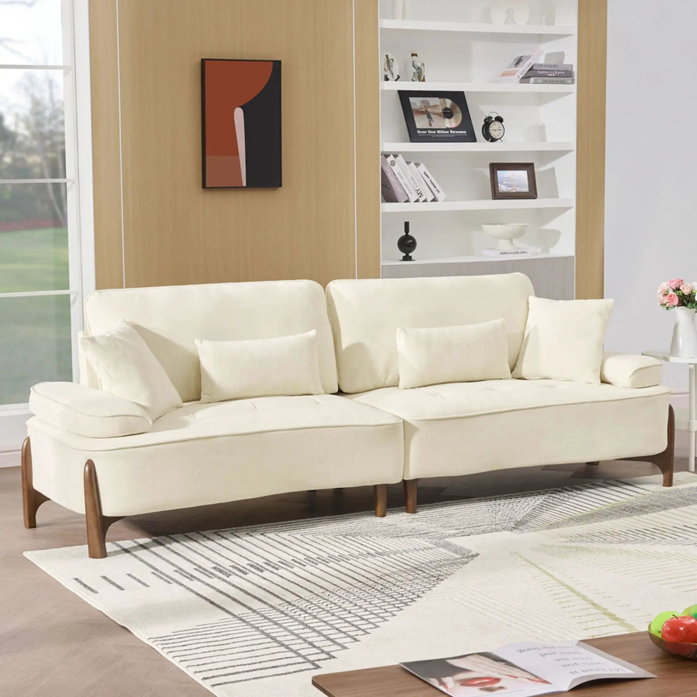Comfortable Deep Seated Sofa With Pillows by HouseOfZazla