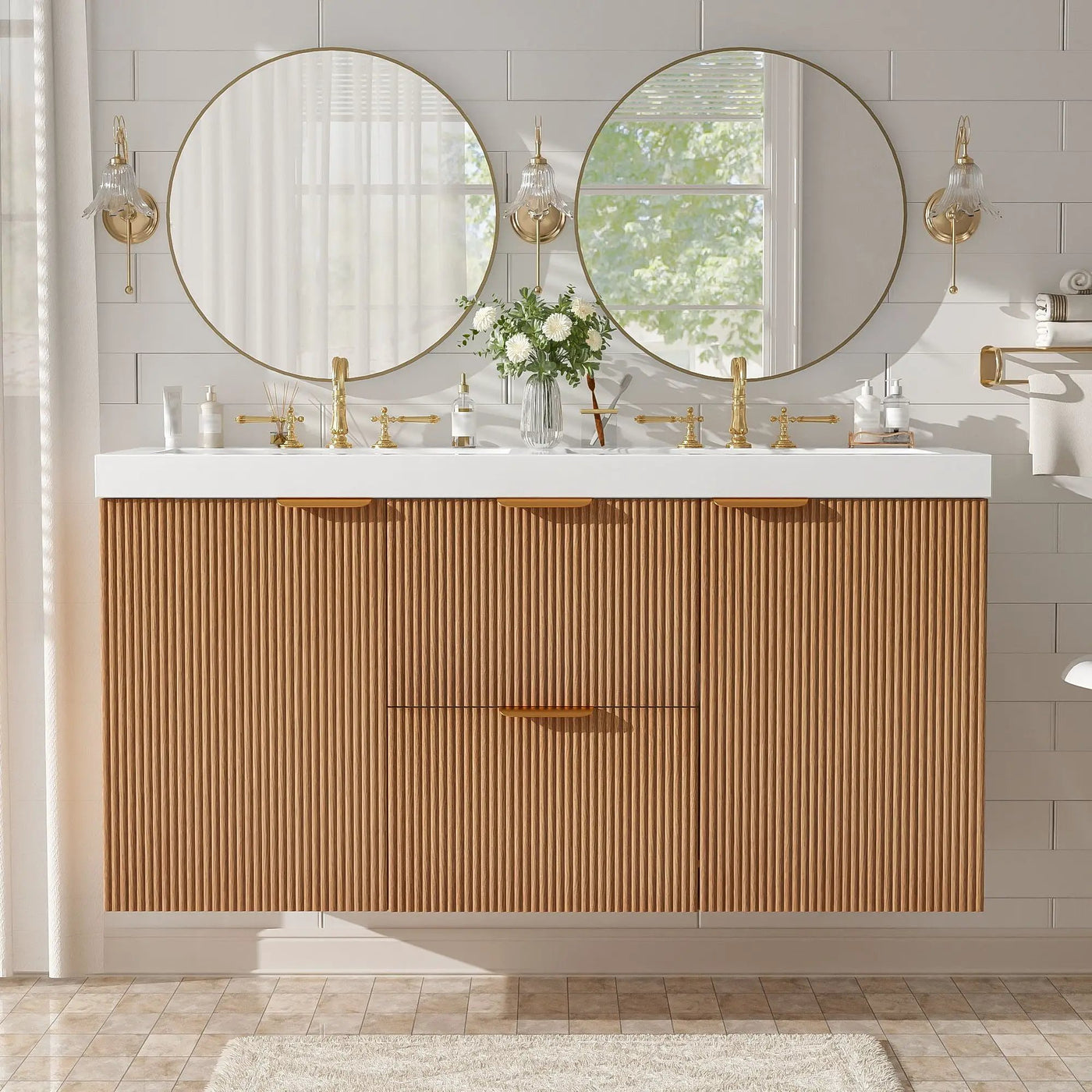Modern Wall Mounted Bathroom Vanity, Soft Close Doors by HouseOfZazla