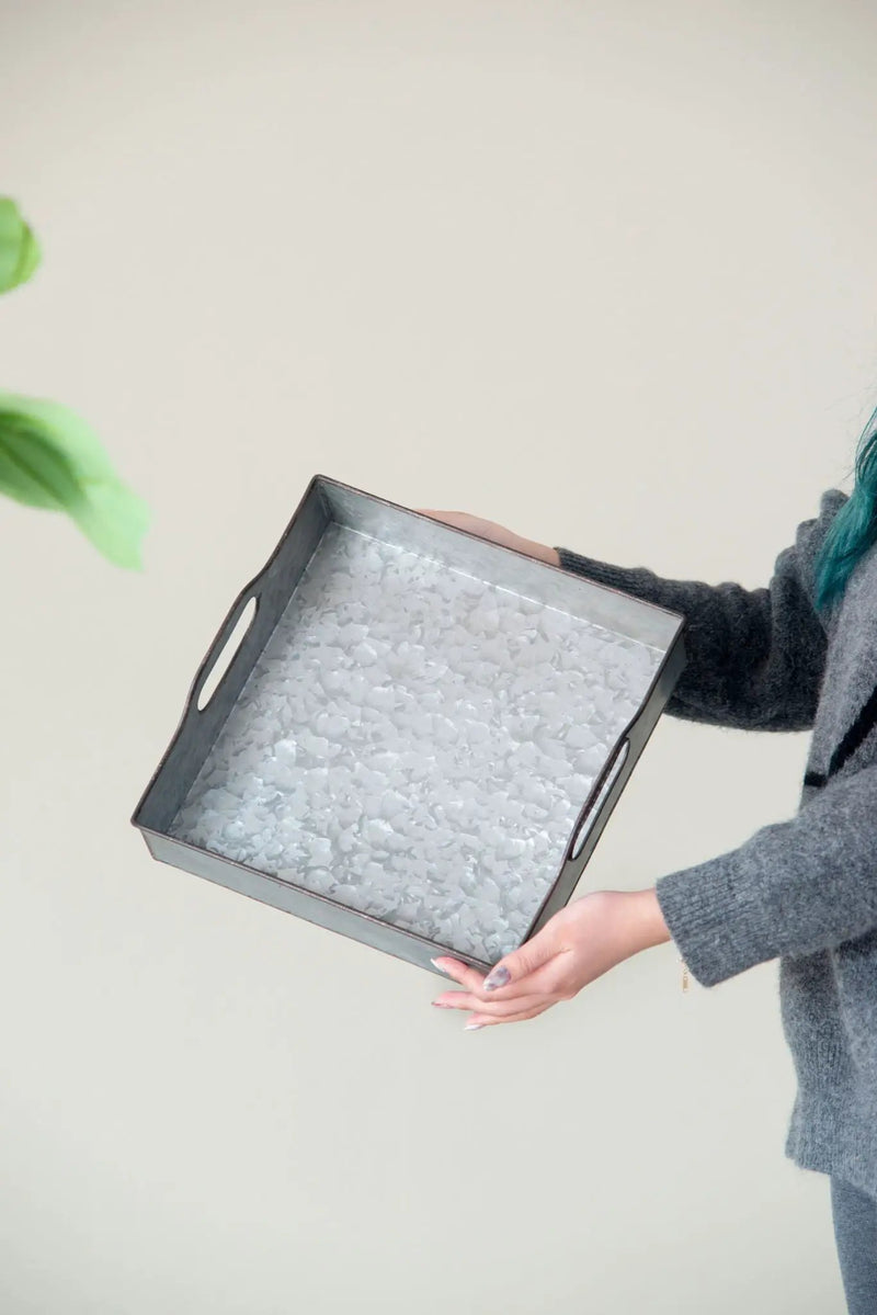Decorative Galvanized Nesting Trays (Set of 3) - Gray by Unique Piece Furniture