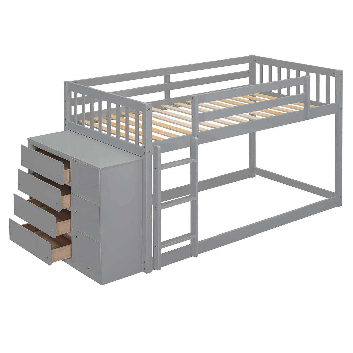 Bunk Bed With 4 Drawers And 3 Shelves by Unique Piece Furniture