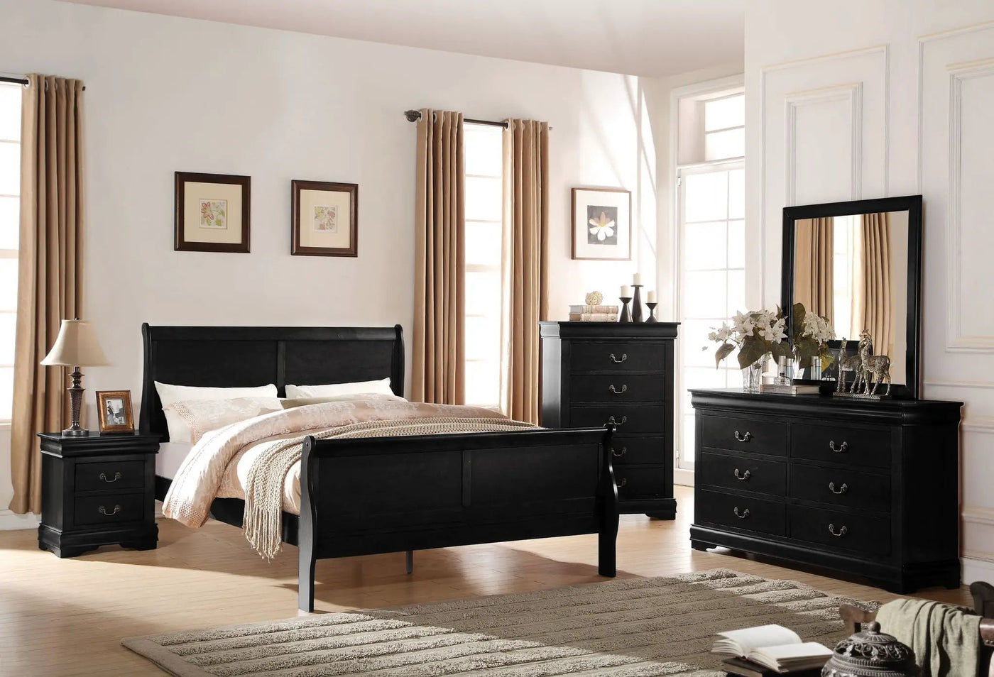 Louis Philippe Sleigh Bedroom Set by HouseOfZazla