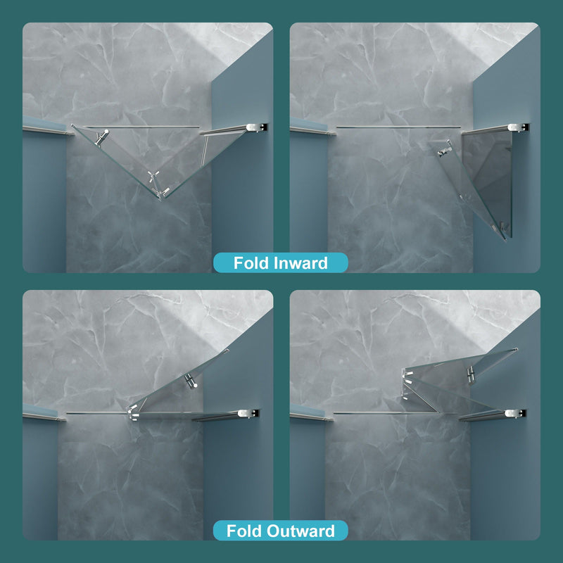 Fold Frameless Shower Door With Tempered Glass by HouseOfZazla