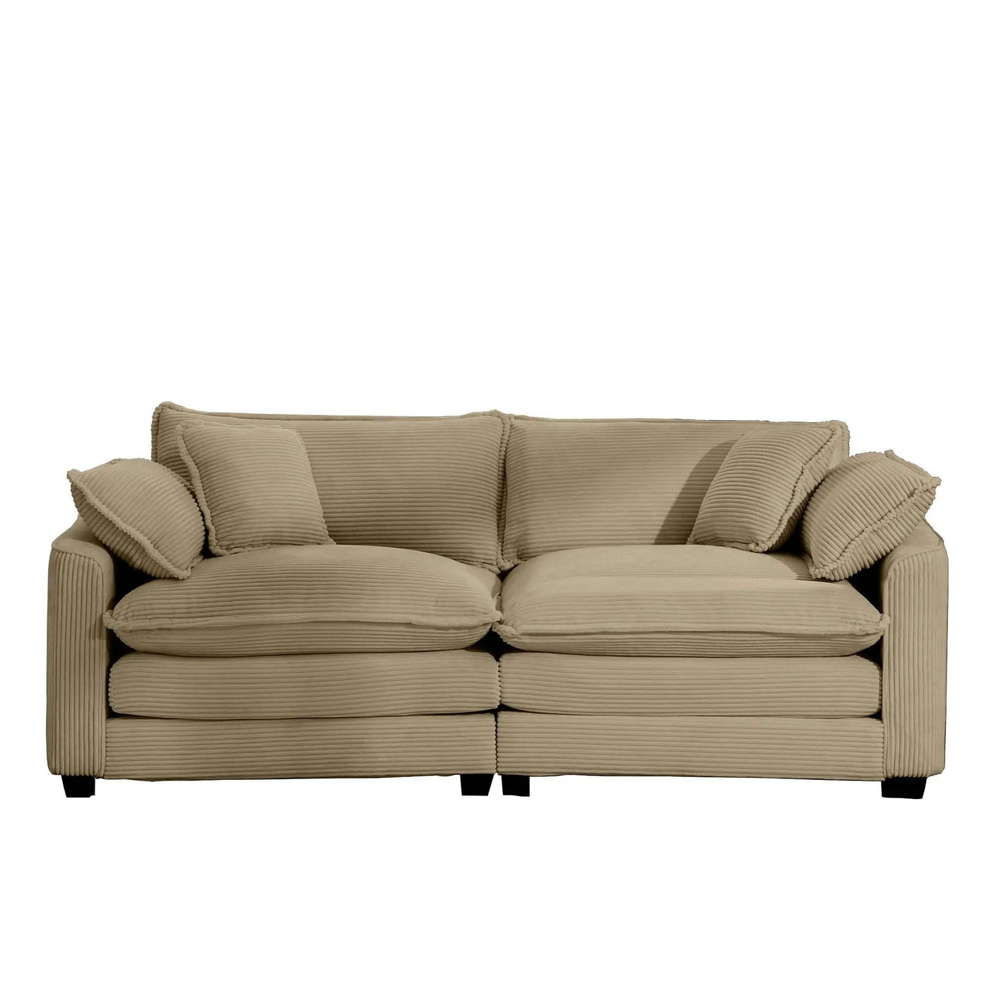 Modern 2 Seater With 4 Pillows, Upholstered Deep Seating Loveseat by Unique Piece Furniture