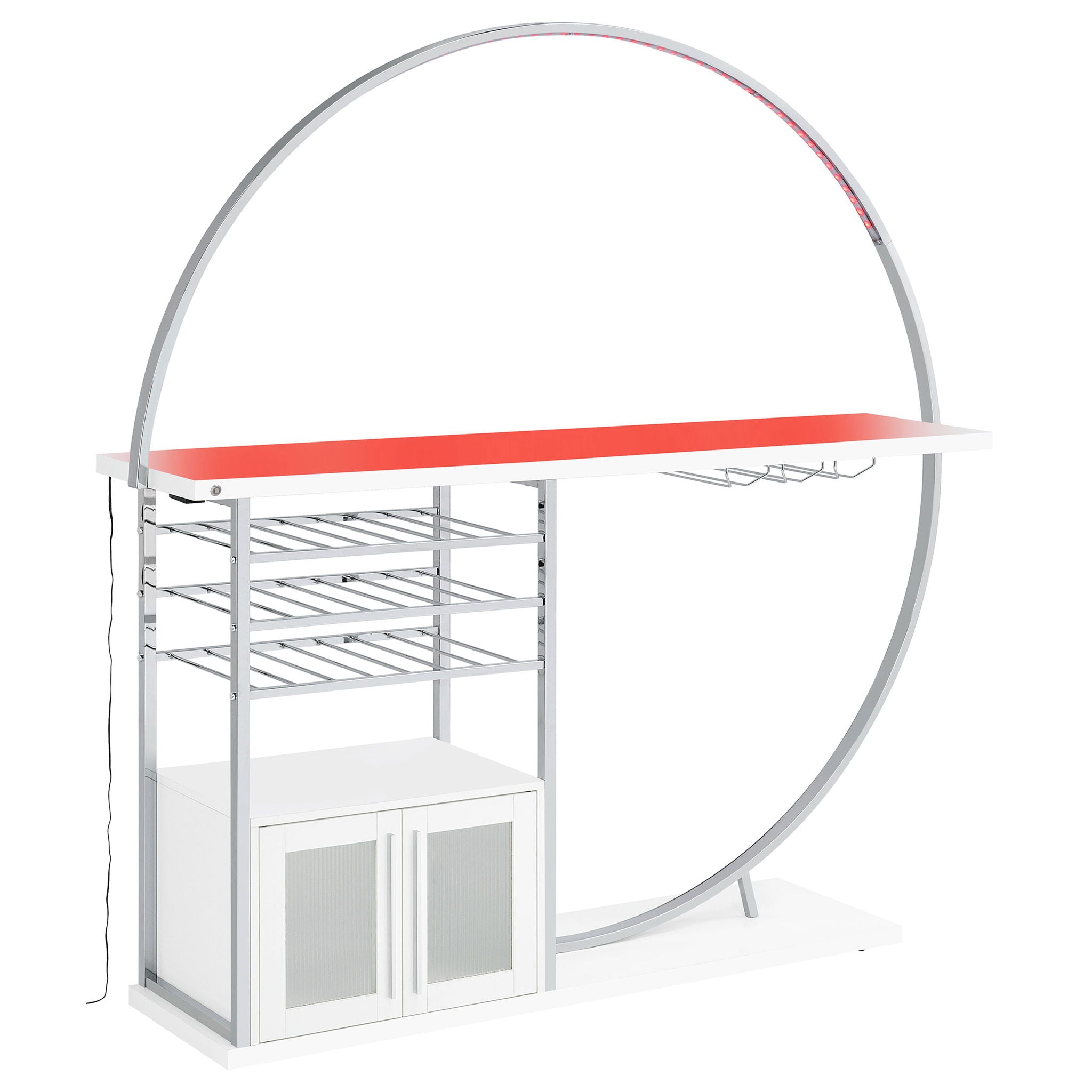 Casey - 2 Door Home Bar Storage Bar With Customizable Lighting - White by HouseOfZazla
