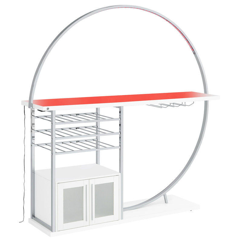 Casey - 2 Door Home Bar Storage Bar With Customizable Lighting - White by HouseOfZazla