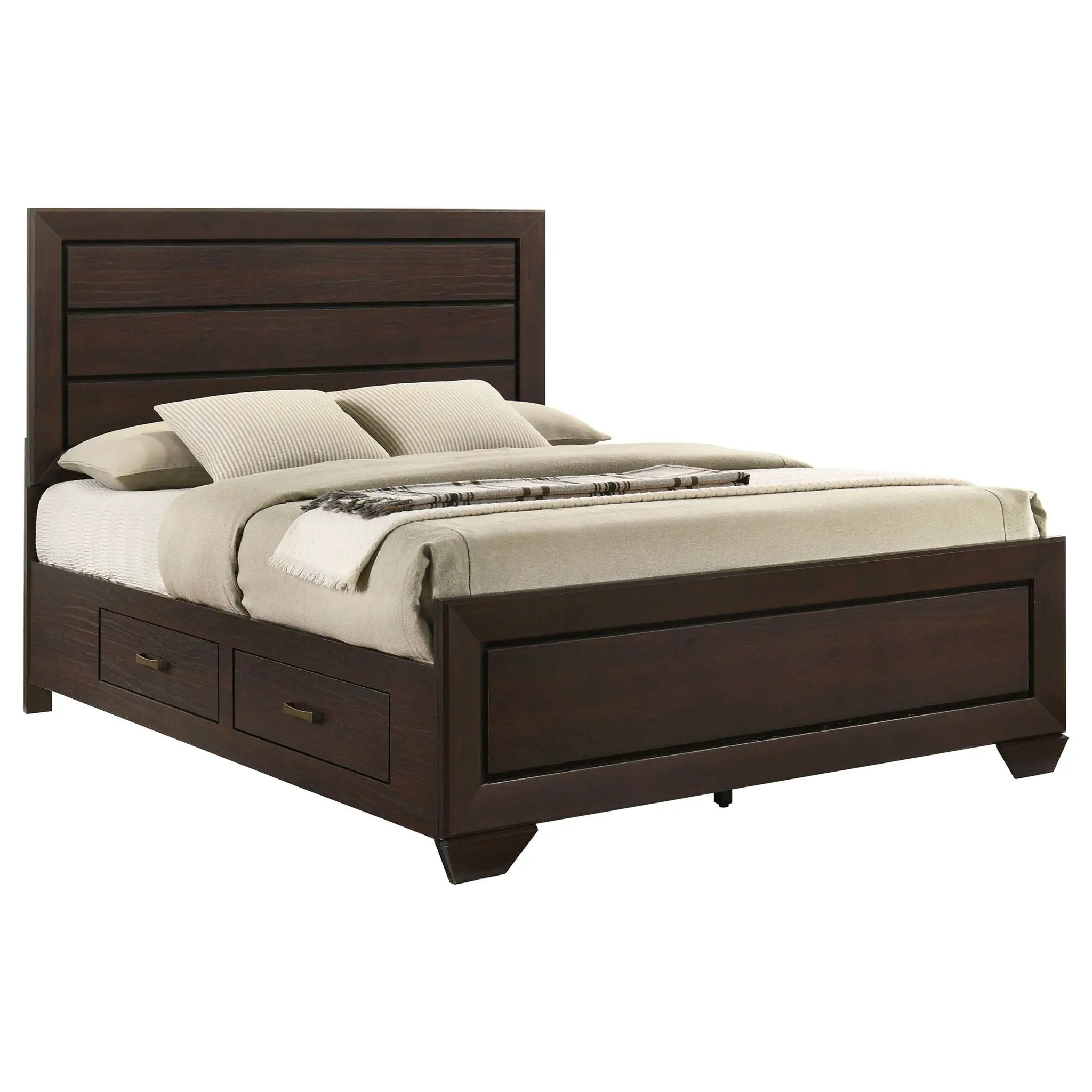 Kauffman Wood Queen Storage Panel Bed Dark Cocoa by Unique Piece Furniture