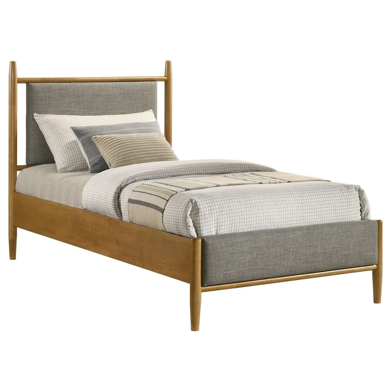 Mason 46-inch Twin Panel Platform Bed Grey and Light Brown by Unique Piece Furniture