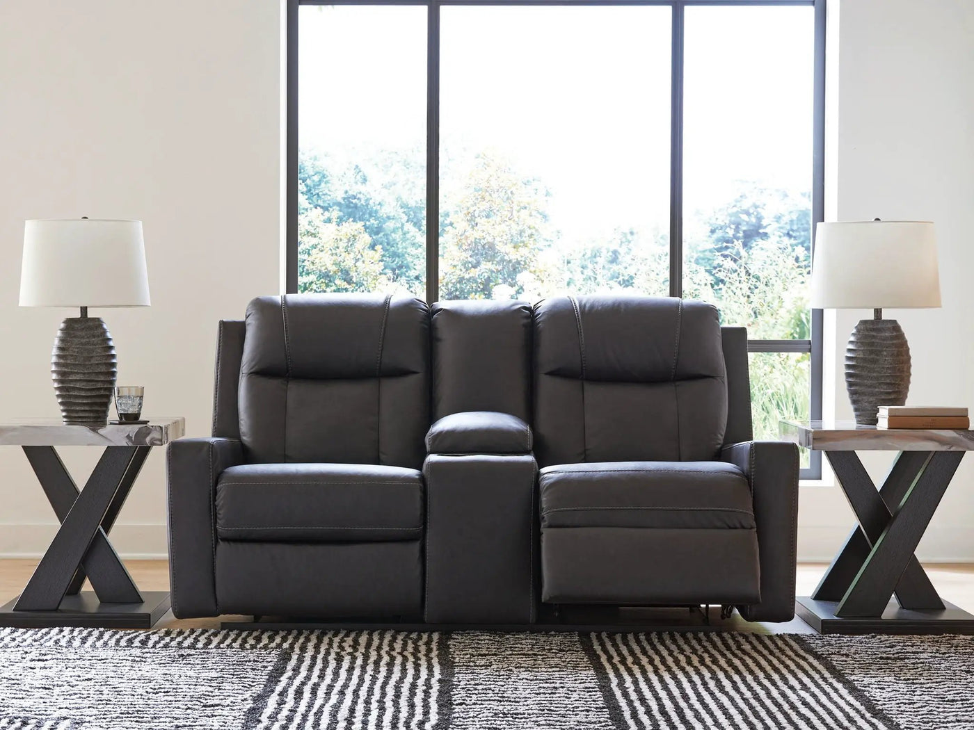 Mackmenville - Double Reclining Loveseat With Console by Unique Piece Furniture