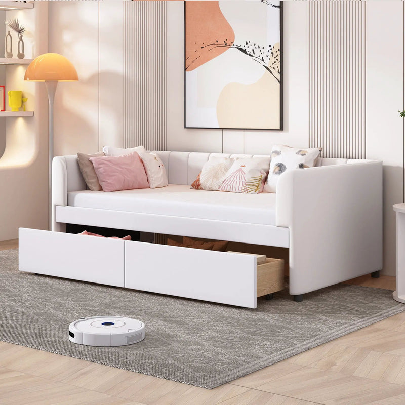 Upholstered Daybed With Ergonomic Design Backrest by HouseOfZazla