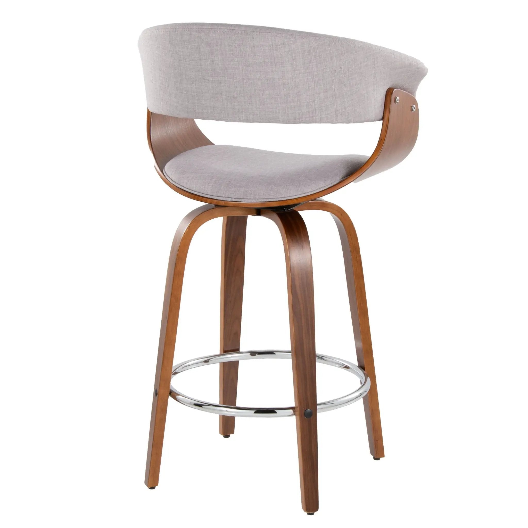 Vintage Mod - Mid Century Modern Fixed Height Counter Stool With Swivel With Round Footrest (Set of 2) by Unique Piece Furniture