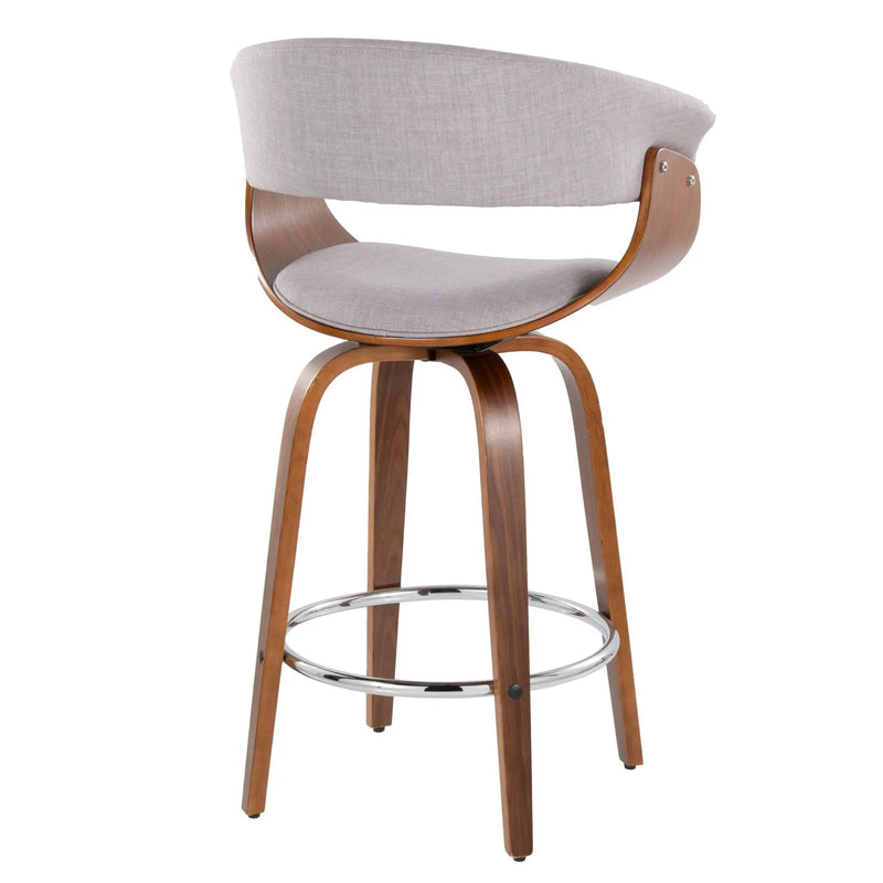 Vintage Mod - Mid Century Modern Fixed Height Counter Stool With Swivel With Round Footrest (Set of 2) by HouseOfZazla