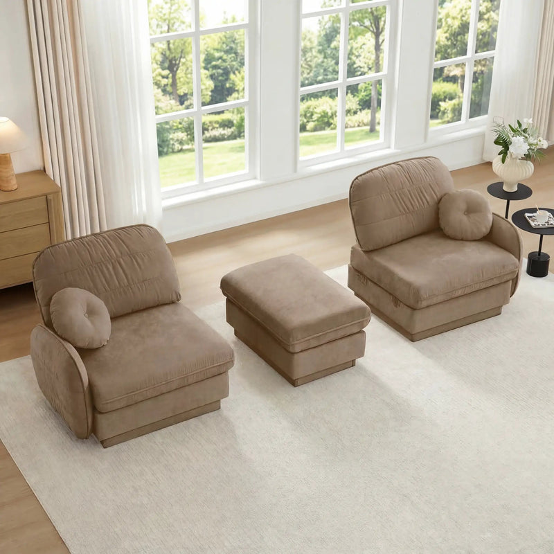 Chenille Cloud L-Shaped Loveseat Sofa by HouseOfZazla