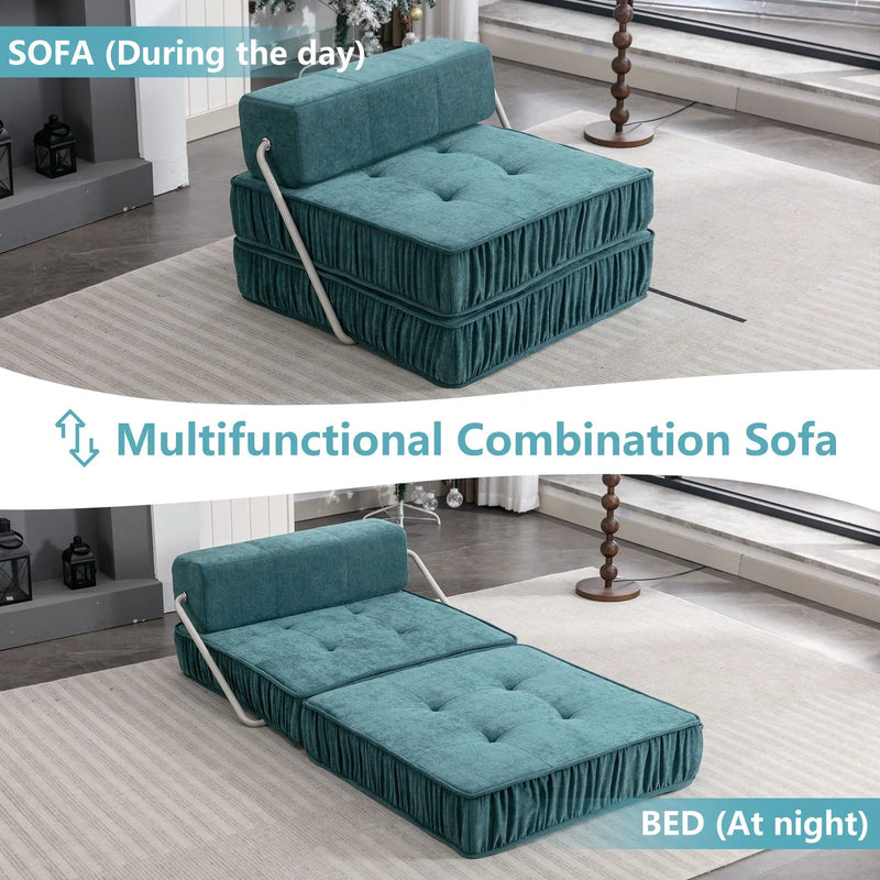 Folding Sofa With Removable Back Cushion, Convertible Futon Sleeper Chair by Unique Piece Furniture