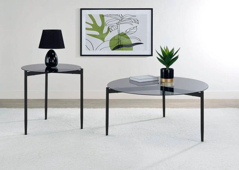 Rosalie 2-piece Round Coffee and End Table Set Grey by Unique Piece Furniture