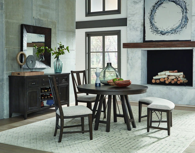 Westley Falls - Round Dining Table - Graphite by Unique Piece Furniture